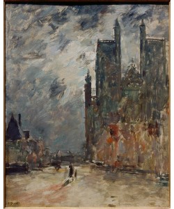 Eugene Boudin, Stiftskirche von Abbeville bei Nacht