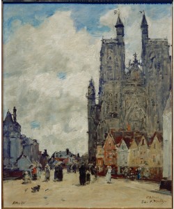 Eugene Boudin, Straße und Kirche Saint-Vulfran