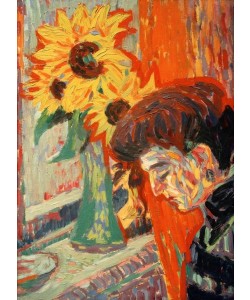 Ernst Ludwig Kirchner, Frauenkopf vor Sonnenblumen