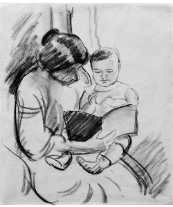 August Macke, Mutter mit Kind, lesend (Elisabeth und Walterchen