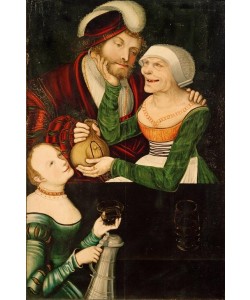 Lucas Cranach der Ältere, Junger Mann und Greisin mit einer Magd