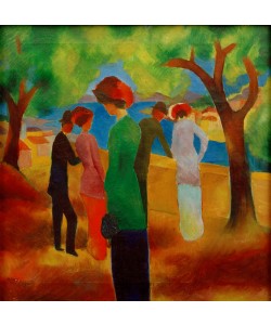 August Macke, Dame in grüner Jacke