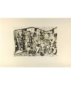 Max Beckmann, Behind the Scenes, plate three from Jahrmarkt