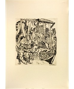 Max Beckmann, Merry-Go-Round, plate seven from Jahrmarkt