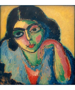 Alexej von Jawlensky, Schwarze Haare in gelbem Hintergrund 