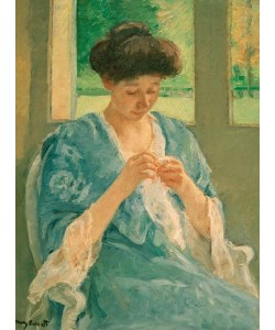 Mary Cassatt, Augusta Sewing before a Window