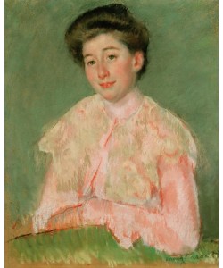 Mary Cassatt, Portrait of a Smiling Woman in a Pink Blouse