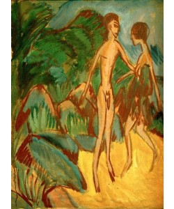 Ernst Ludwig Kirchner, Nackter Jüngling und Mädchen am Strand