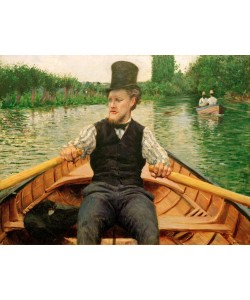 Gustave Caillebotte, Partie de bateaux, dit aussi Canotier au chapeau haut de fo