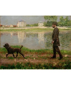 Gustave Caillebotte, Richard Gallo et son chien Dick au Petit Gennevilliers