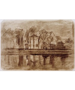 Piet Mondrian, Haus mit Bäumen am Wasser