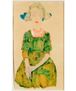 Egon Schiele, Mädchen mit blauer Masche