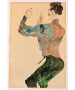 Egon Schiele, Selbstbildnis mit erhobenen Armen, Rueckenansicht