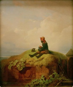 Carl Spitzweg, Es war einmal (Der strickende Wachposten)