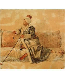 Jean-Étienne Liotard, Mr. Levett im türkischen Kostüm auf einem Divan