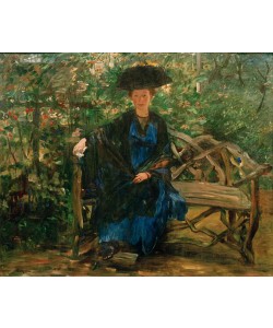 Lovis Corinth, Else Kaumann auf der Gartenbank 