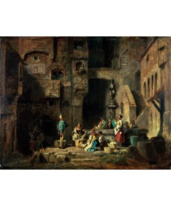 Carl Spitzweg, Wäscherinnen am Brunnen