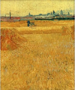 Vincent van Gogh, Weizenfeld mit Blick auf Arles