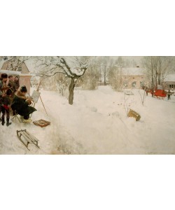 Carl Larsson, Der Freilichtmaler. Wintermotiv aus Åsögatan 145