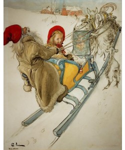 Carl Larsson, Kerstis Schlittenfahrt