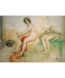 Carl Larsson, Auf dem Modelltisch