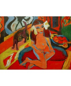 Ernst Ludwig Kirchner, Mädchen mit Katze, Fränzi