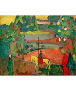 Wassily Kandinsky, Lanzenreiter in Landschaft