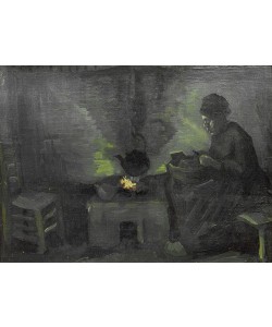 Vincent van Gogh, Bäuerin, am Herdfeuer sitzend
