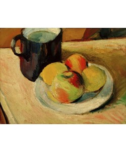 August Macke, Milchkrug und Äpfel auf Teller