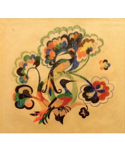 August Macke, Bunte Vögel in Bäumen, Entwurf für Stickerei