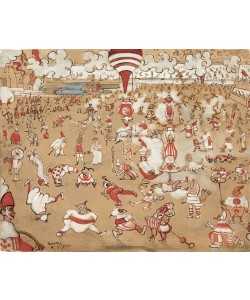 James Ensor, Weiße und rote Clowns in Bewegung