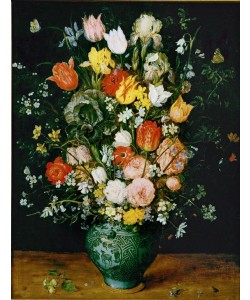 Jan Brueghel der Ältere, Blumen in blauer Vase