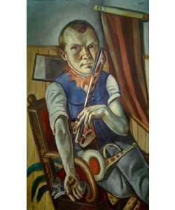 Max Beckmann, Selbstbildnis mit Pritsche und Trompete (Selbstbildnis als