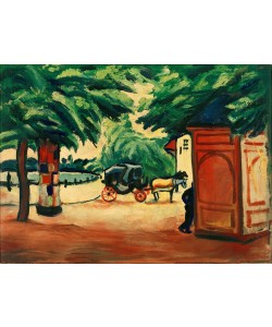 August Macke, Pferdedroschke an einem Parksee