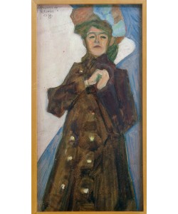 Egon Schiele, Porträt der Schwester des Künstlers, Gerti, in schwarzem Ma