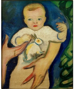 August Macke, Porträt Walter Macke mit Häschen