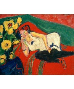 Ernst Ludwig Kirchner, Liegende Frau in weißem Hemd