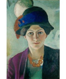 August Macke, Frau des Künstlers mit Hut