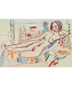 Ernst Ludwig Kirchner, Liegender weiblicher Akt auf einer Ottomane