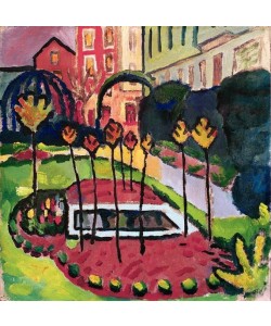 August Macke, Garten mit Bassin