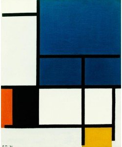 Piet Mondrian, Komposition mit großer blauer Fläche, Rot, Schwarz, Gelb un