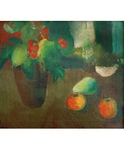 August Macke, Stilleben mit Begonie, Äpfeln und Birne