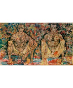 Egon Schiele, Hockendes Männerpaar