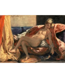 Eugene Delacroix, La femme au perroquet / Femme caressant un perroquet