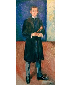 Edvard Munch, Selbstbildnis mit Pinseln