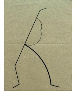 Wassily Kandinsky, Analytische Zeichnung nach Photos der tanzenden Palucca, Nach oben strebende Gerade auf einfache Gebogene gestützt
