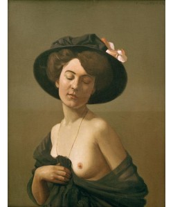 Felix Vallotton, Femme drapee dans une echarpe noir, chapeau noir