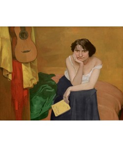 Felix Vallotton, Femme brune assise de face, avec guitare