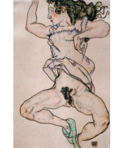 Egon Schiele, Liegende Frau mit Hausschuhen