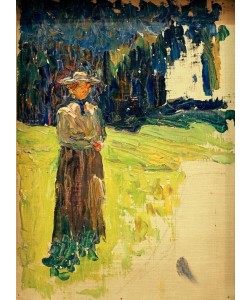 Wassily Kandinsky, Kochel – Stehende Dame am Waldrand